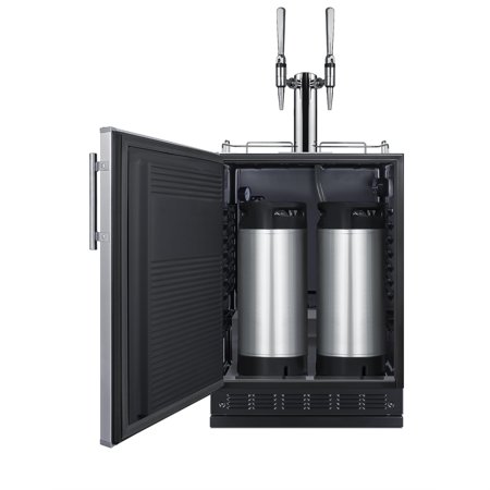Summit Sbc7brncf2lhd 24" Wide 5.3 Cu. Ft. Free Standing Double Tap Coffee Kegerator -