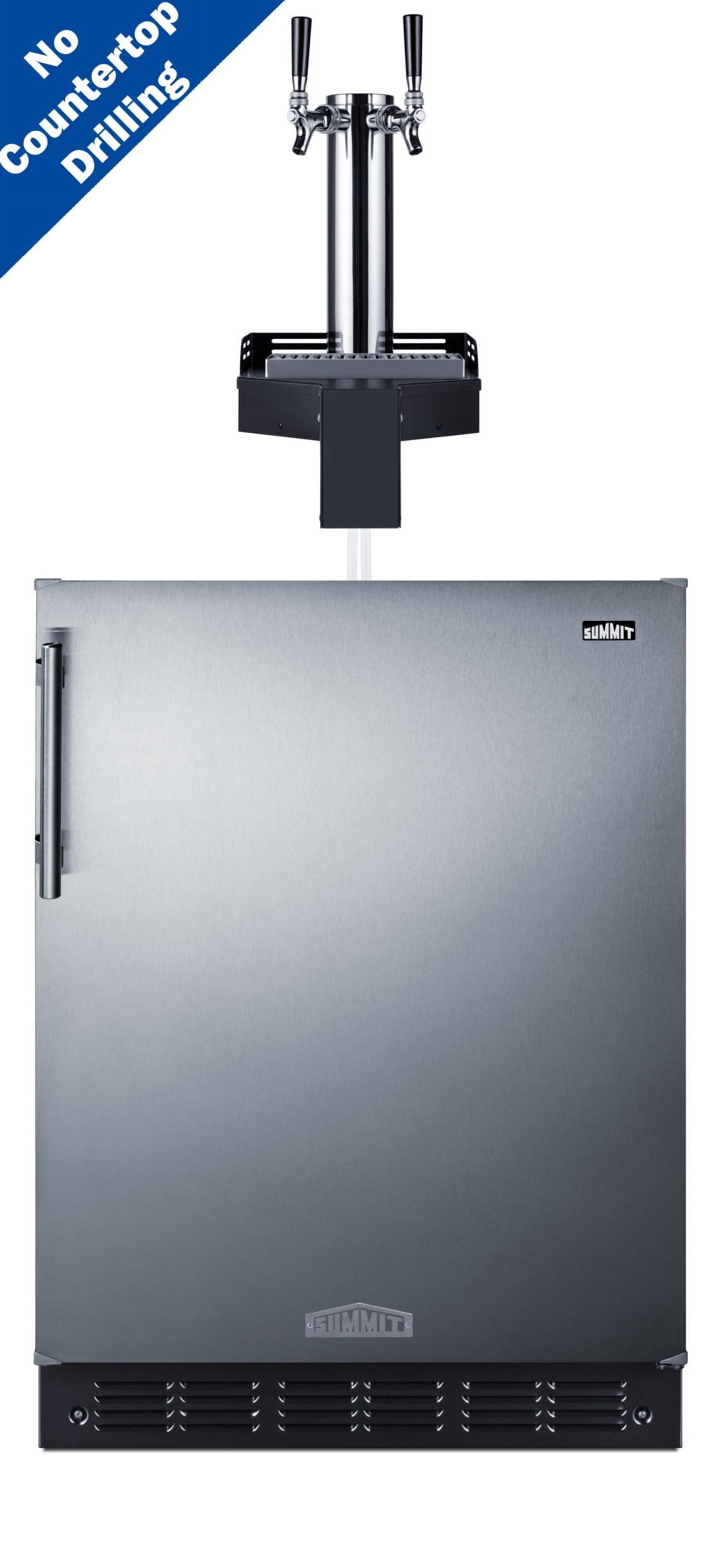Summit Sbcfltwada 24" Wide 5.8 Cu. Ft. Built-In Double Tap Kegerator - Stainless Steel