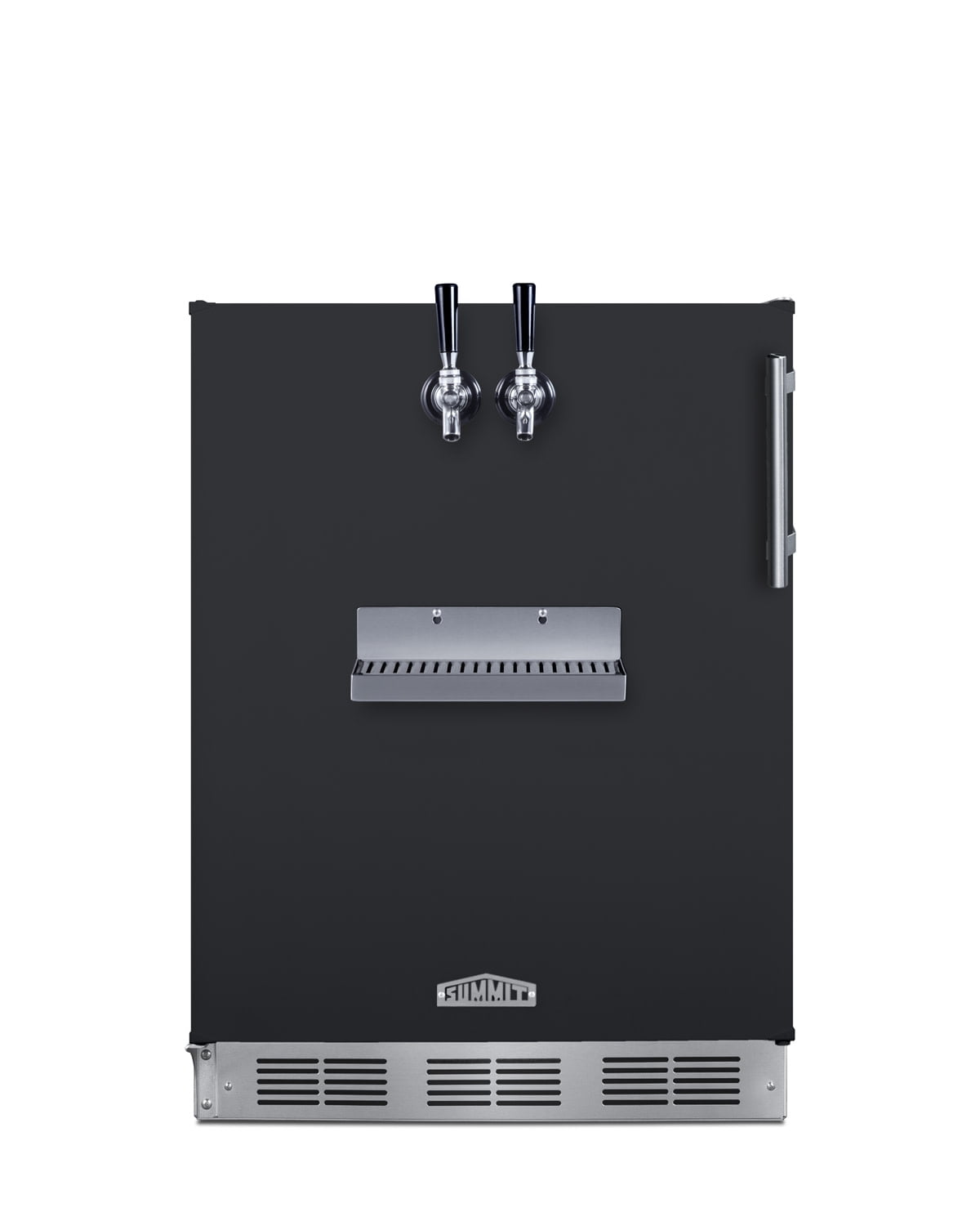 Summit Sbcfrtpadalhd 24" Wide 5.3 Cu. Ft. Built-In Double Tap Kegerator - Black