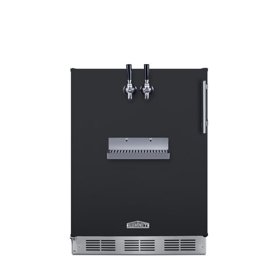 Summit Sbcfrtpadalhd 24" Wide 5.3 Cu. Ft. Built-In Double Tap Kegerator - Black