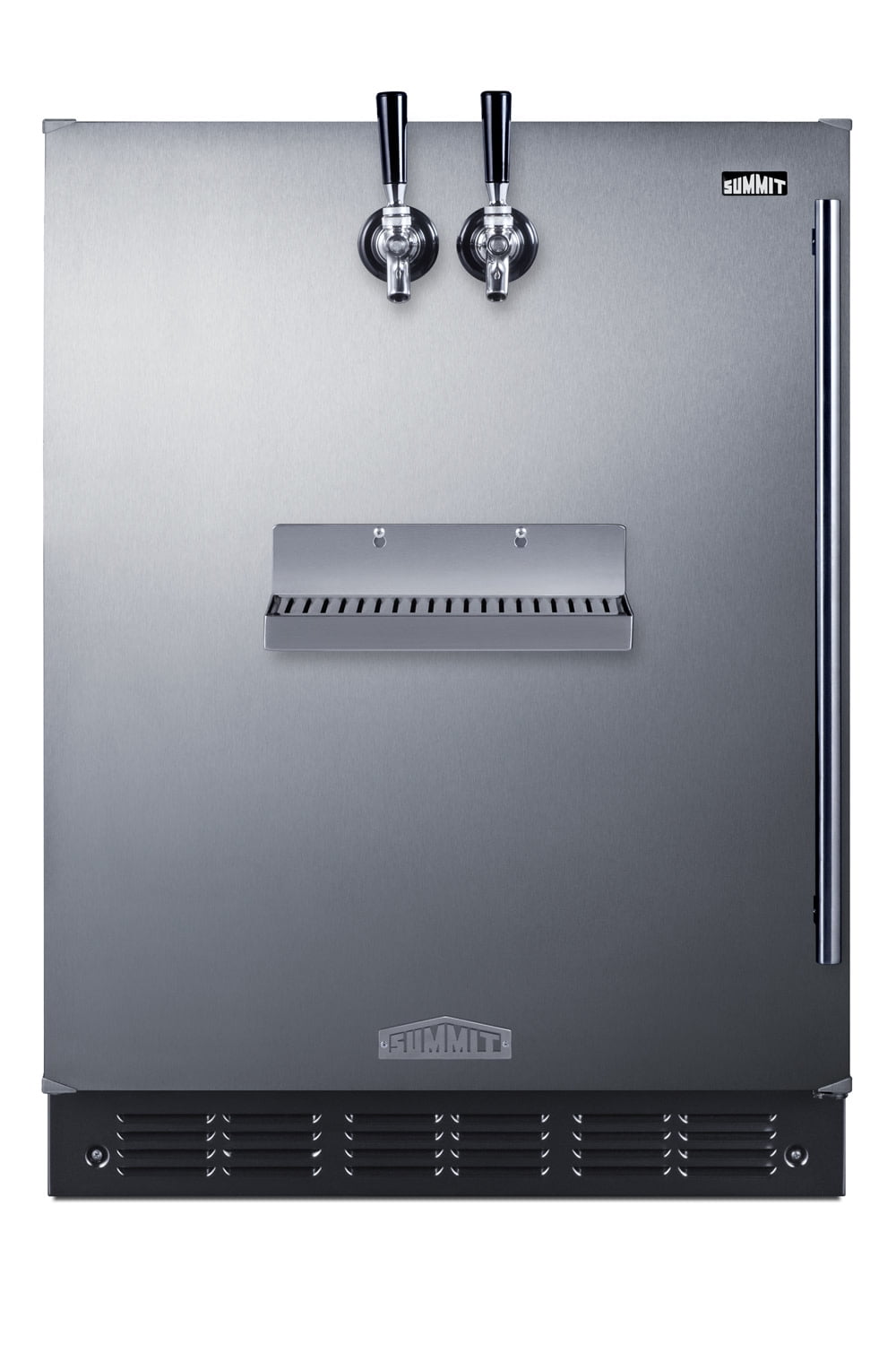 Summit Sbcfrtpadalhd 24" Wide 5.3 Cu. Ft. Built-In Double Tap Kegerator - Stainless Steel