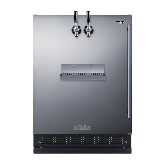 Summit Sbcfrtpcflhd 24" Wide 5.3 Cu. Ft. Built-In Double Tap Coffee Kegerator - Stainless