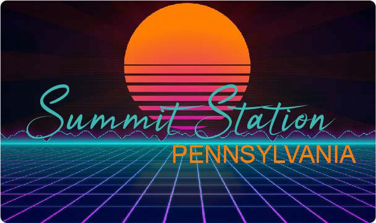 Summit Station Pennsylvania 4 X 2.25Inch Vinyl Decal Stiker Retro Neon