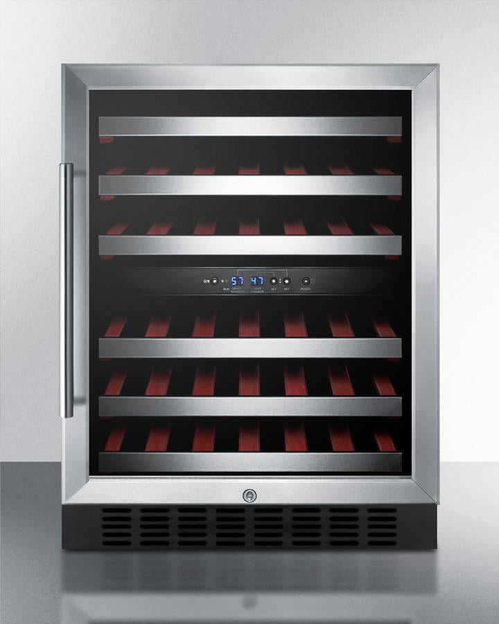 Summit 24" Silver Glass Door Built-in Wine Cellar