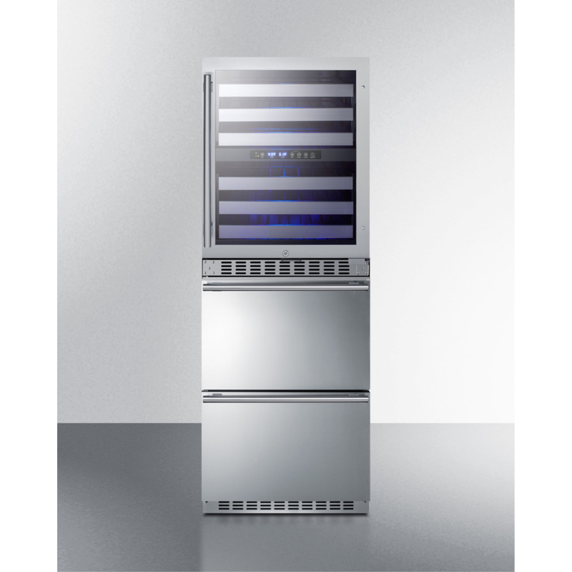 Summit Swcdrf24 24 Inches Wide 46 Bottle Capacity Free Standing Wine Cooler - Stainless Steel