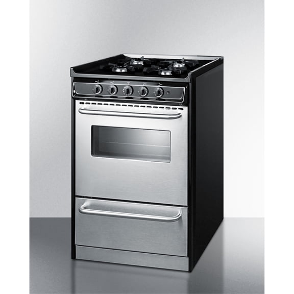 20" Wide Gas Range, Open Burners