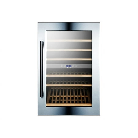 Summit Appliance - 51-Bottle Built-In Dual Zone Wine Cooler - Stainless steel
