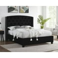 thumbnail image 1 of Summit Wingback Tufted Upholstered Bed with Nailhead in Black, King, 1 of 5