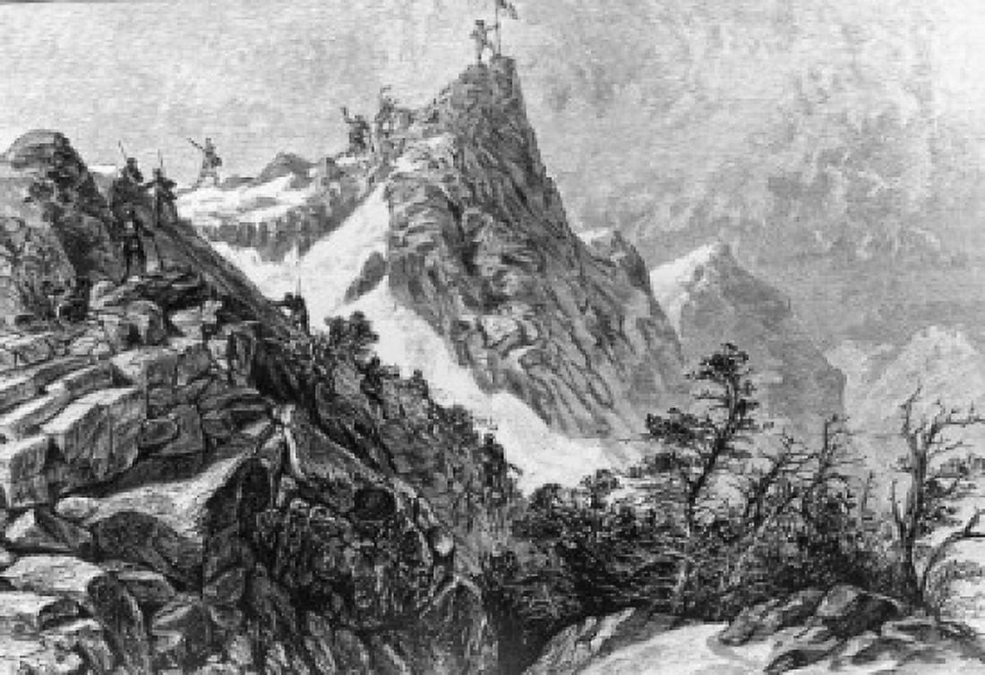 Summit is Limit Fremont Ascends the Highest Peak in American Rockies 1842 Canvas Art - (24 x 36)