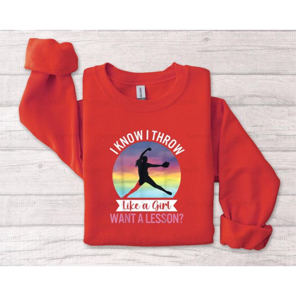 Summit810 New ListingI Know I Throw Like A Girl Funny, Women's T-Shirt, SW, Hoodie, for Unisex, up to size 5XL.