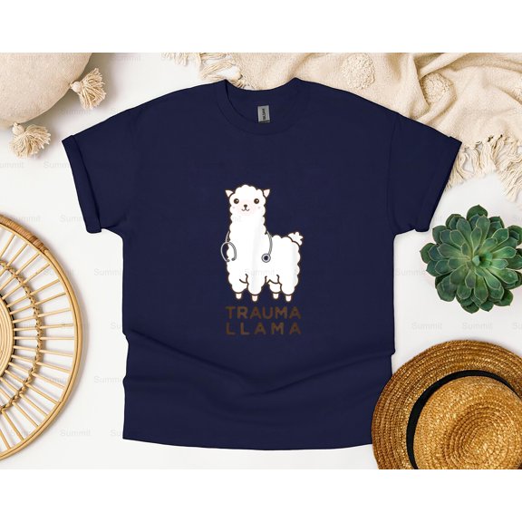 Summit85 Funny Llama Doctor, No Trauma Llamas Tee Apparel T-Shirt, SW, Hoodie, for Unisex, up to size 5XL.