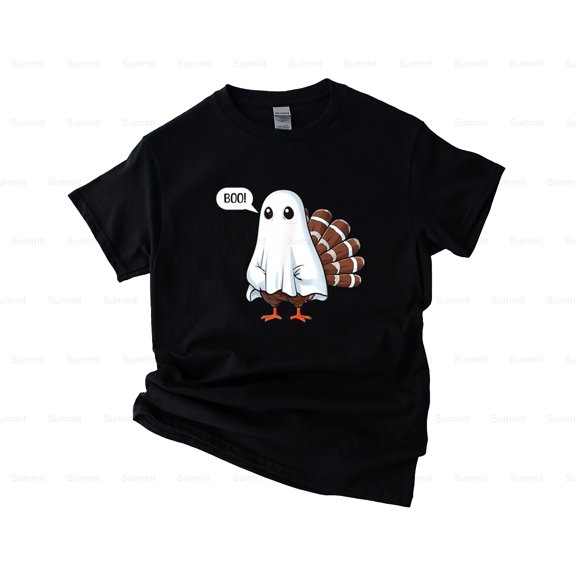 Summit86 Funny Turkey Ghost Hiding From Thanksgiving Dinner Tee T-Shirt, SW, Hoodie, for Unisex, up to size 5XL.