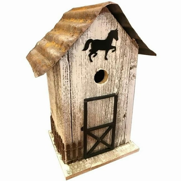 Summitville Stable Birdhouse - White