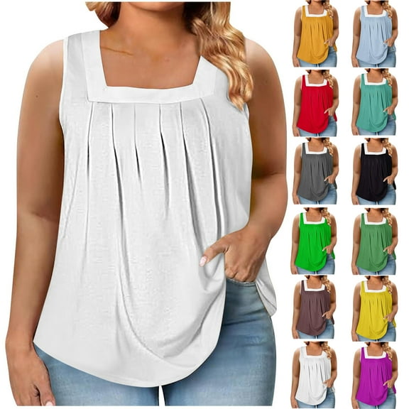 Womens Tank Tops Plus Size Women's Pinted Sleeveless T-shirt Loose Top Summmer Shirts for Women XL-6XL