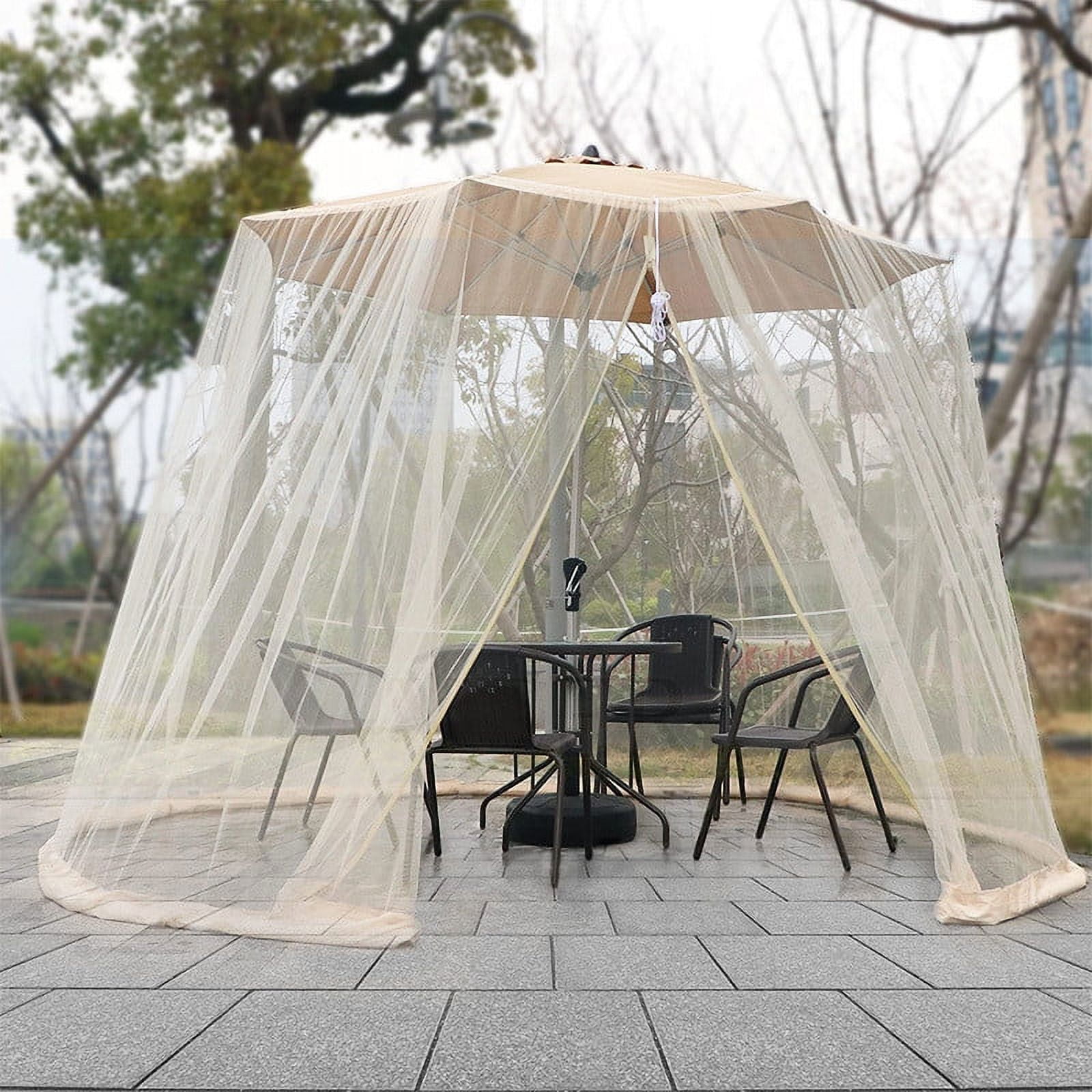 Summmer Savings amlbb Black Patio Umbrella Mosquito Netting, with ...