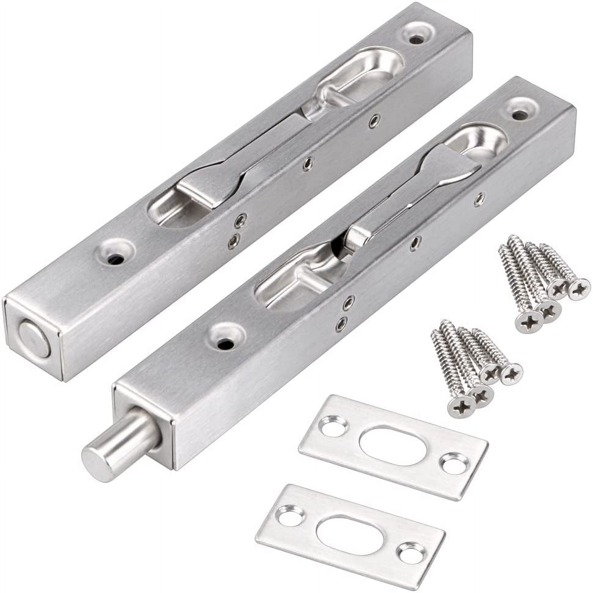 Sumnacon 2 Pcs Door Flush Bolts - 6 Inch Concealed Security Door Locks ...