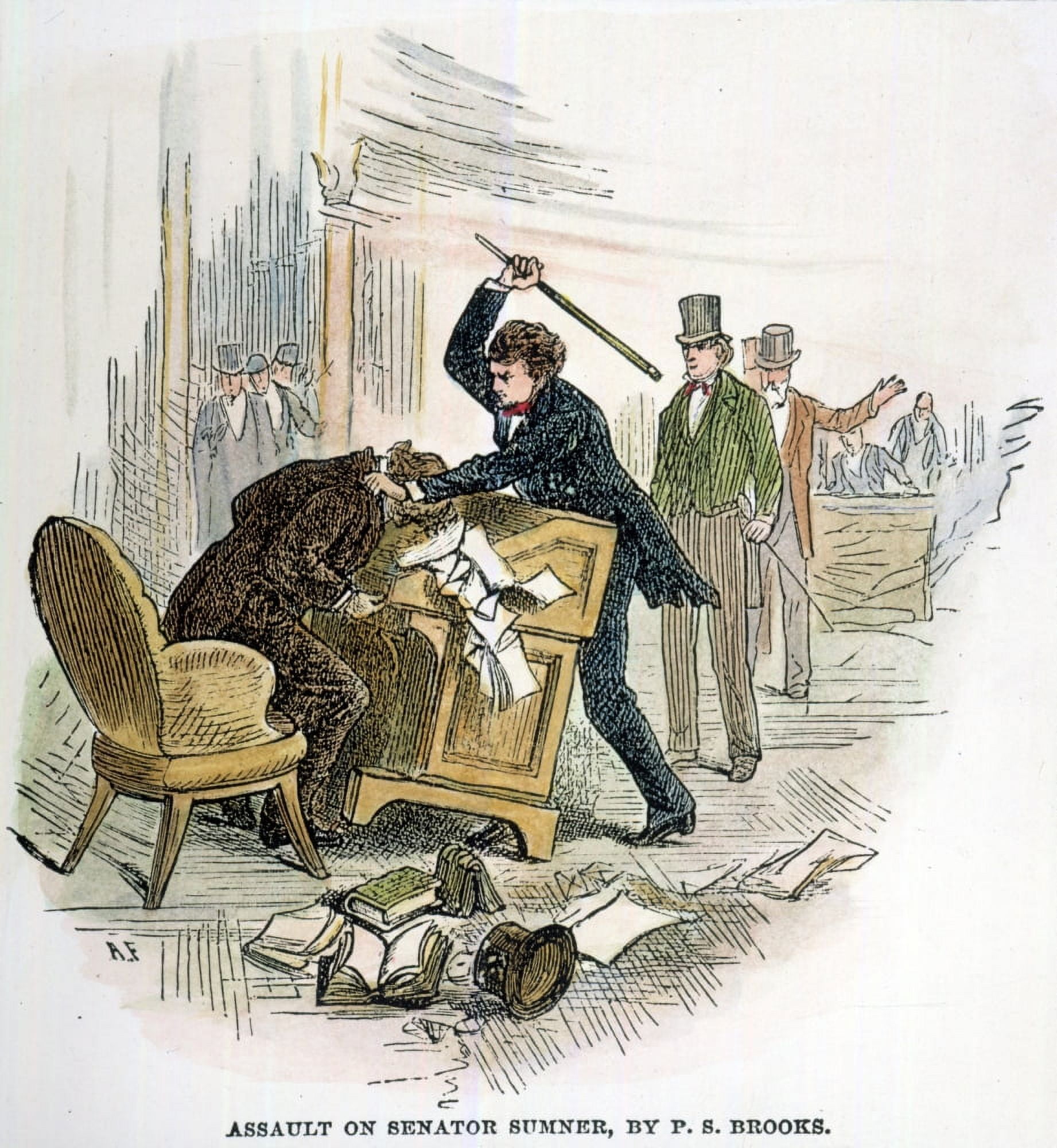 Sumner And Brooks 1856 /Nrepresentative Preston S Brooks Assaulting Sumner And Brooks 1856 /Nrepresentative Preston S Brooks Assaulting