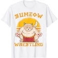 thumbnail image 1 of Sumo Cat Japanese Shirt Japanese Funny Kawaii Cat Art white T-Shirt, 1 of 3