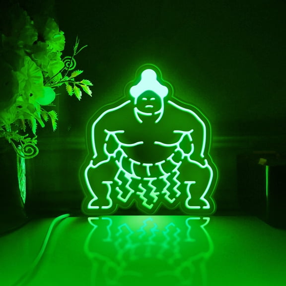 Sumo Led Light Box, Dimmable Neon-Like Light Signs USB Power for Wall Decor Bedroom Decoration, RGB Light (WxH) 11"x12"