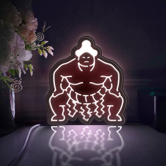 Sumo Led Light Box, Dimmable Neon-Like Light Signs USB Power for Wall Decor Bedroom Decoration, Static Light (WxH) 6"x7"