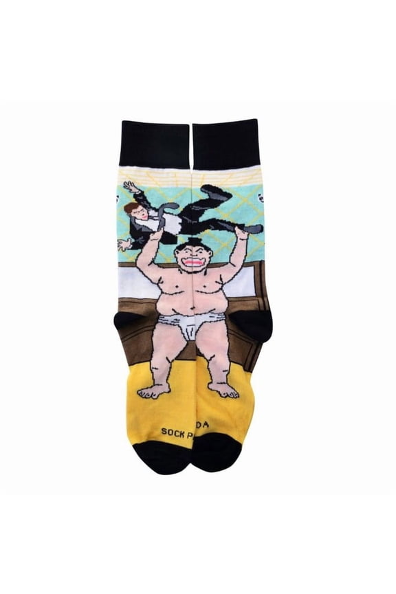 Sumo Man Tossing Business Office Man from Cubicle Socks - Sock Panda