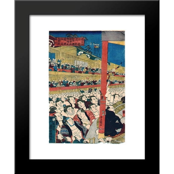 Sumo Spectators 20x24 Framed Art Print by Utagawa Kunisada