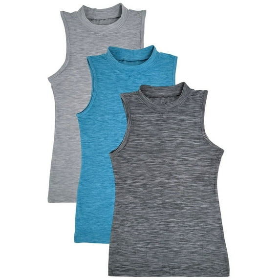Sumona 3 Pack Everyday Casual Sport Yoga Women Mock Neck Tank Tops
