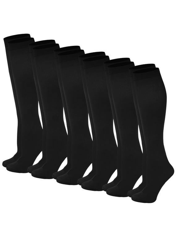 6-Pack Women's Opaque Knee-High Stretch Socks