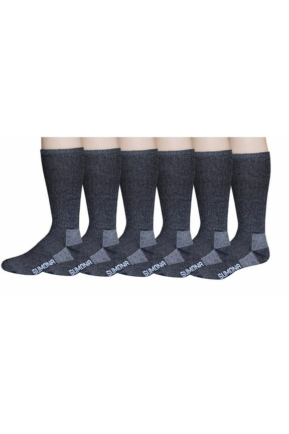 6 Pairs Pack Men's 75% Merino Wool Hiking Thermal Boot Socks