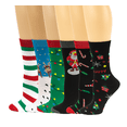 thumbnail image 1 of Sumona 6 Pairs Women Christmas Novelty Design Crew Socks 9-11 #275, 1 of 4
