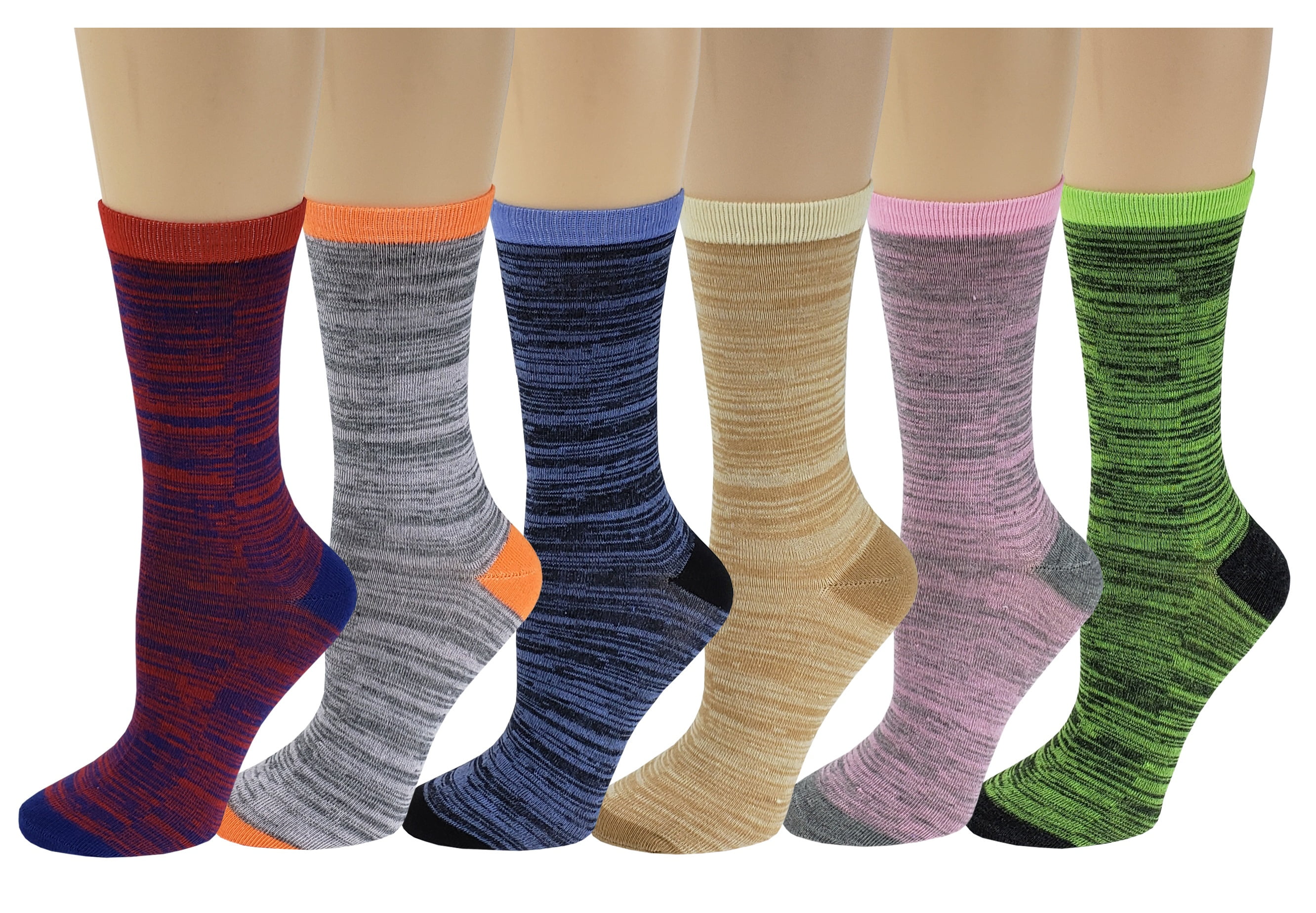 Sumona 6 Pairs Women Colorful Fancy Messy Design Novelty Crew Socks ...