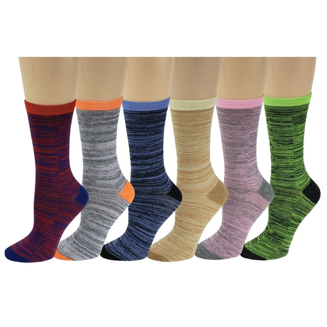 Sumona 6 Pairs Women Colorful Fancy Messy Design Novelty Crew Socks ...