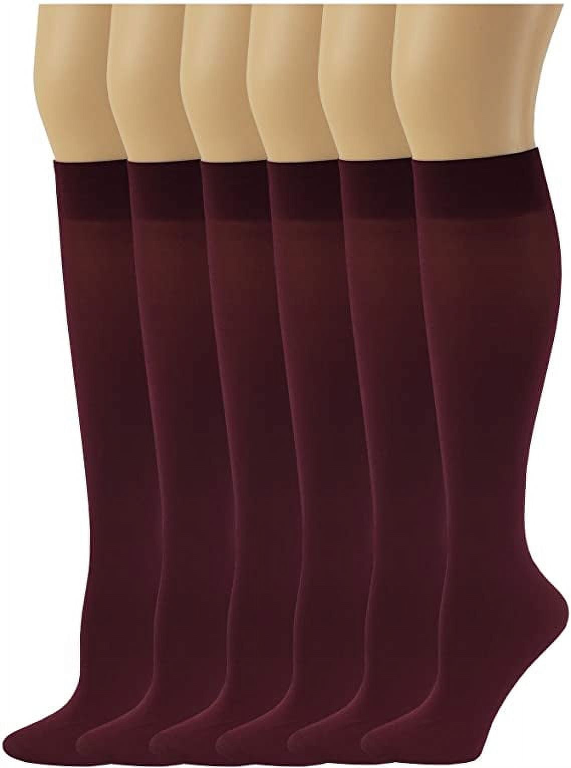 Sumona 6 Pairs Women Opaque Stretchy Spandex Knee High Trouser