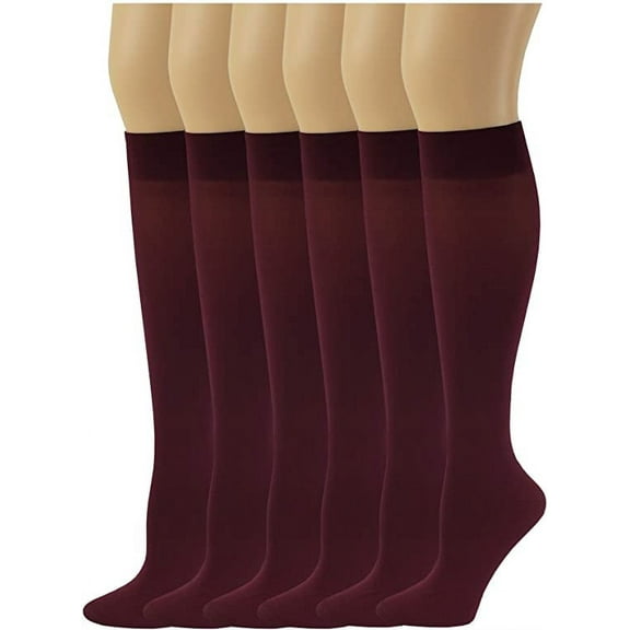 Sumona 6 Pairs Women Opaque Stretchy Spandex Knee High Trouser Socks