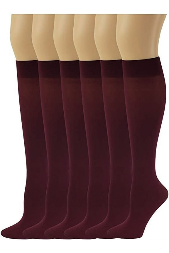 6 Pairs Women Opaque Stretchy Spandex Knee High Trouser Socks