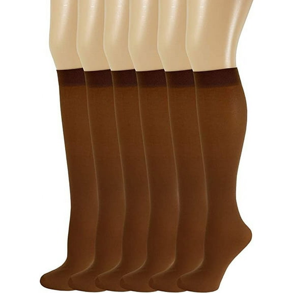 Sumona 6 Pairs Women Opaque Stretchy Spandex Knee High Trouser Socks