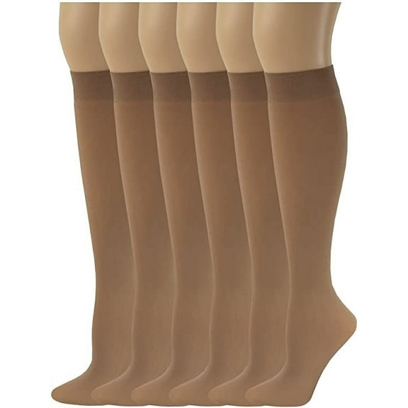 Sumona 6 Pairs Women Opaque Stretchy Spandex Knee High Trouser Socks