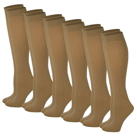 Sumona 6 pairs Pack Women Opaque Spandex Queen Size Trouser Knee High Socks