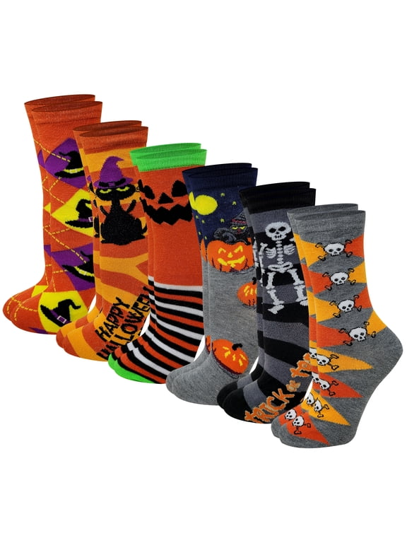 6 pairs Womens Halloween Novelty Crew Socks