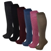 SUMONA Knee-High Cable Knit Boot Winter Socks, 6-Pack