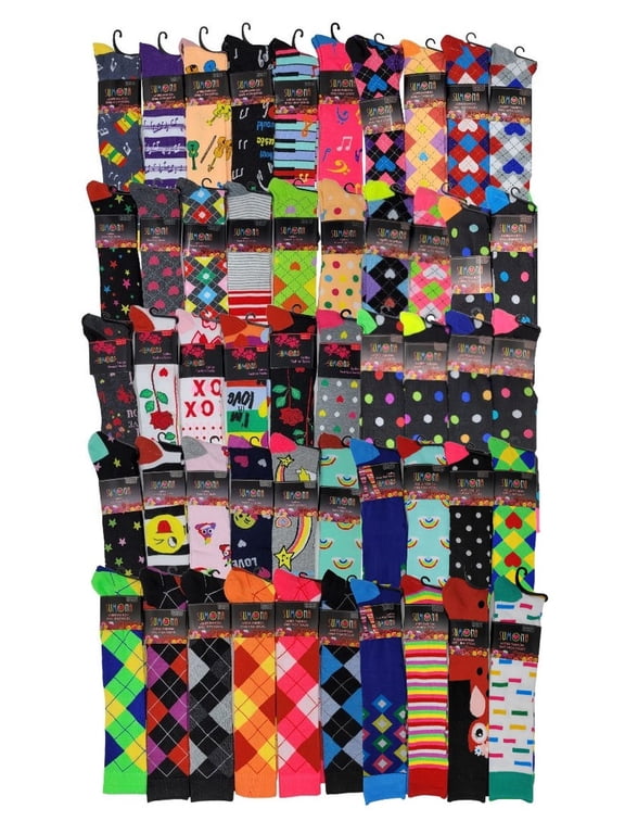 Women Girl 50 Pairs Everyday Assorted Designs Bulk Wholesale Lot Knee High Socks