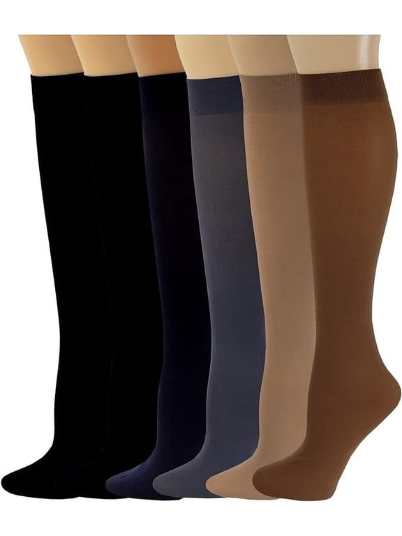 Women's 6-Pack Assorted Breathable Knee-High Trouser Socks