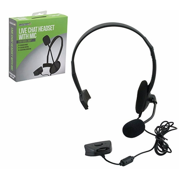 Sumoto Live Chat Gaming Headset Wired Headphone with Mic For Microsoft Xbox 360, Black