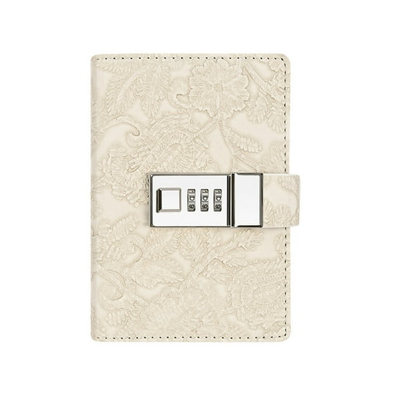 Sumovey Password Lock Diary, Gift Code Book Couple Diary with Lock White, Notebook Notebook with Digital Combination Lock Premium Thickened Paper Eye Diary Is An Ideal Gift for Students