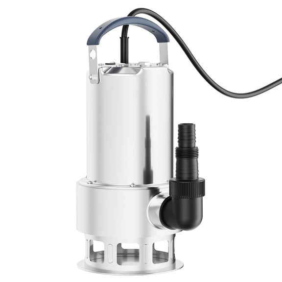 Sump Pump 1.6 H P Submersible Water Draining Pump 5500 GPH Stainless Steel Electric Clean/Dirty Water Transfer Pumps With Adapter ,Easy to Use