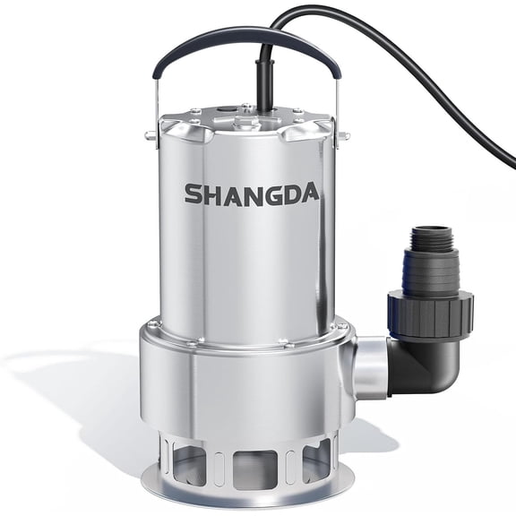 Sump Pump 1.6 HP Submersible Water Draining Pump 5500 GPH Stainless Steel Electric Clean/Dirty Water Transfer Pumps with Adapters for Pool Hot Tub Pond Flood Basement