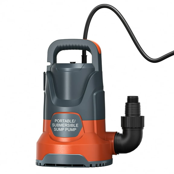 Sump Pump Submersible Water Pump 1.1HP 4700GPH Portable Water Transfer Pump Electric for Pool Draining Hot Tub Basement Utility Pumps Orange