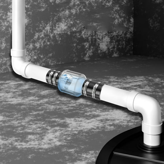 Sump Pump Check Valve 2inch Silent Check Valve Replacement Sewage Pump Check Valve with Spring Loaded Flapper and Stainless Steel Clamp Prevent Backflow for Sewage Pump