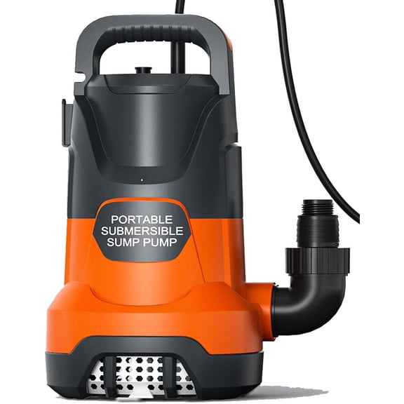 Sump Pump with Float Switch Submersible Water Pump Automatic 1.2HP 5000GPH Portable Dirty Clean Water Transfer Pump for Pool Draining Hot Tub Basement