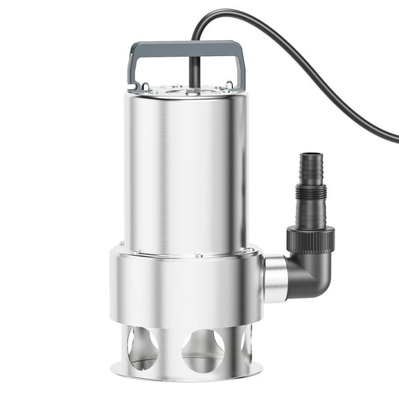 Sump Pump Submersible 1.6HP Dirty/Clean Water Transfer Pump 5500GPH Portable Electric Water Pump for Pool Draining Hot Tub Flooded Basement Ponds Garden Yard with Adapters